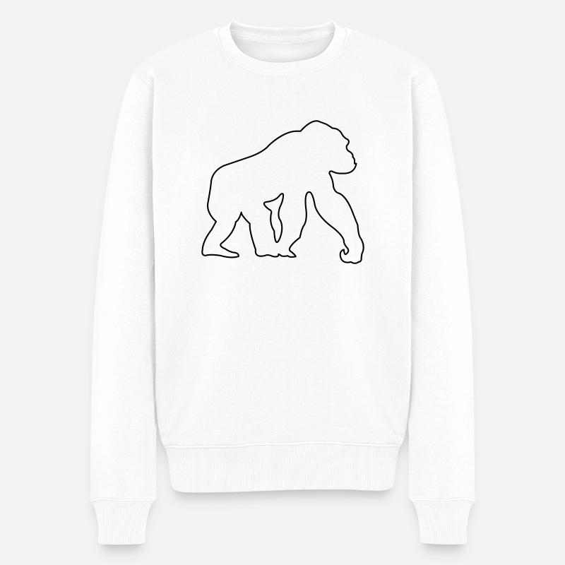 affe - Männer Premium Bio Pullover - Weiß