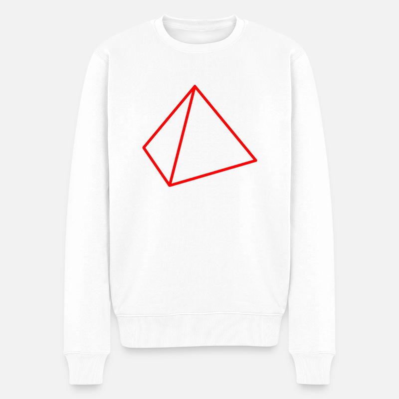 Roter Tetraeder - Männer Premium Bio Pullover - Weiß