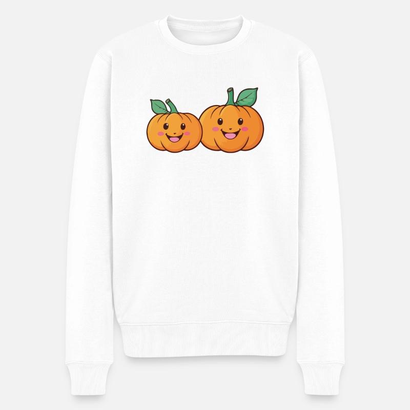 Süße Kürbisse - Männer Premium Bio Pullover - Weiß