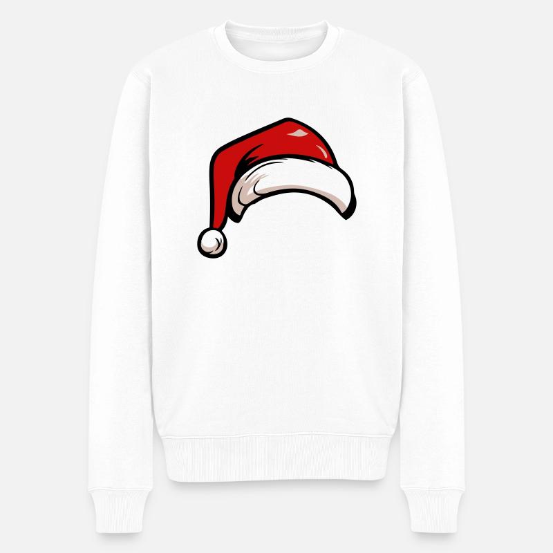 weihnachten nikolaus mütze - Männer Premium Bio Pullover - Weiß
