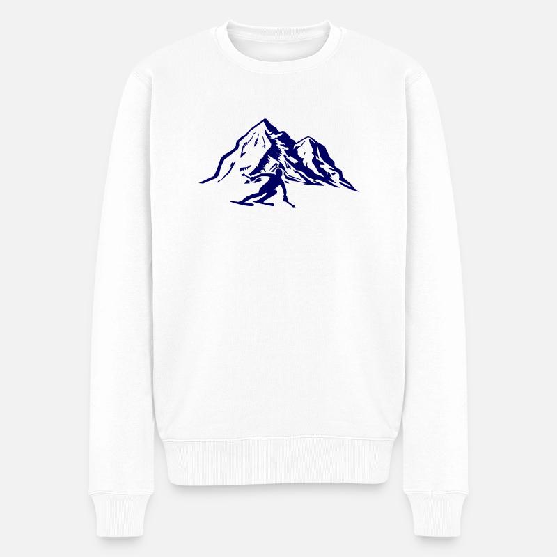 ski berge 01 - Männer Premium Bio Pullover - Weiß
