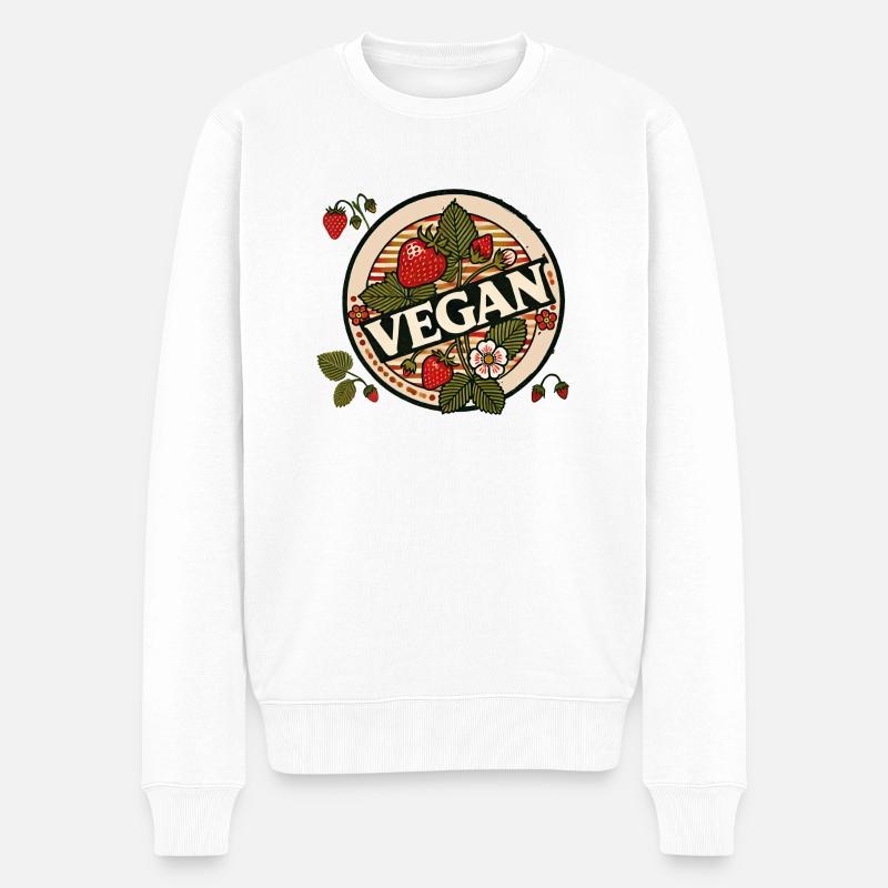 Vegan - Männer Premium Bio Pullover - Weiß
