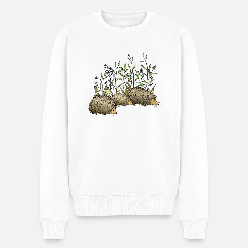 Igel - Männer Premium Bio Pullover - Weiß
