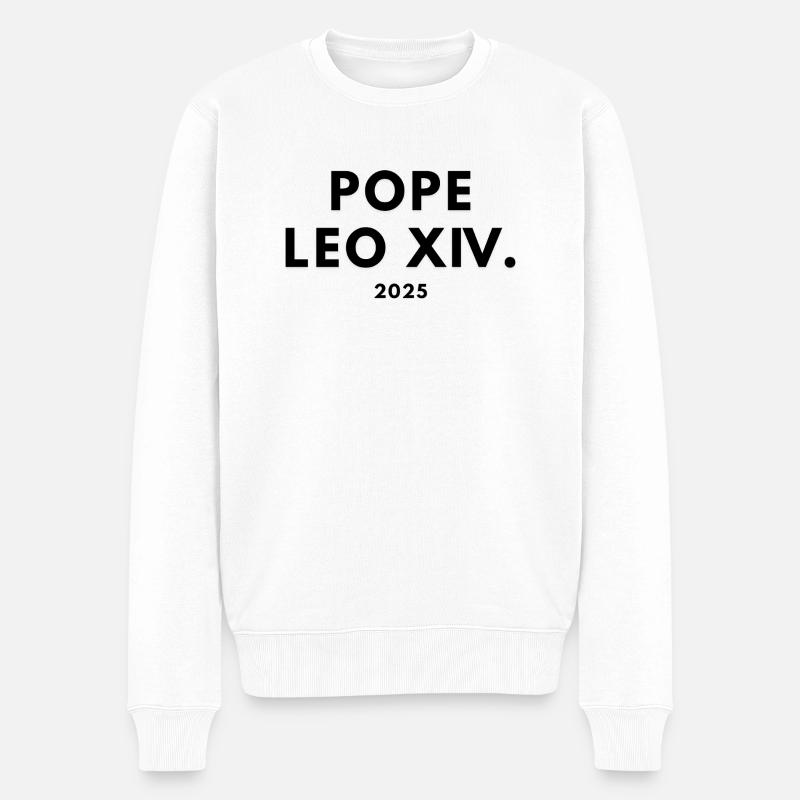Papst Leo XIV. 2025 - Männer Premium Bio Pullover - Weiß