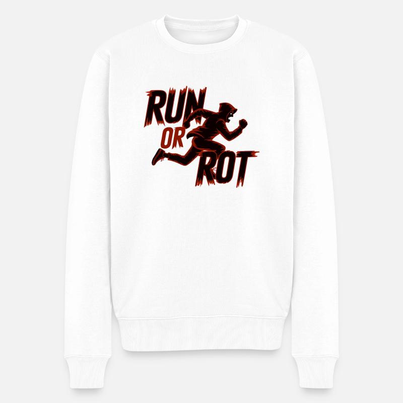 COURIR OU POURRIR - Pull Premium bio Homme - blanc