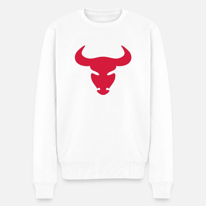 stier_1 - Männer Premium Bio Pullover - Weiß