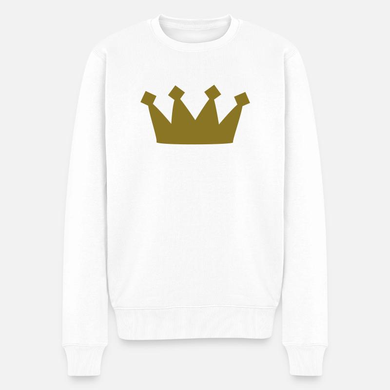 Krone - Männer Premium Bio Pullover - Weiß