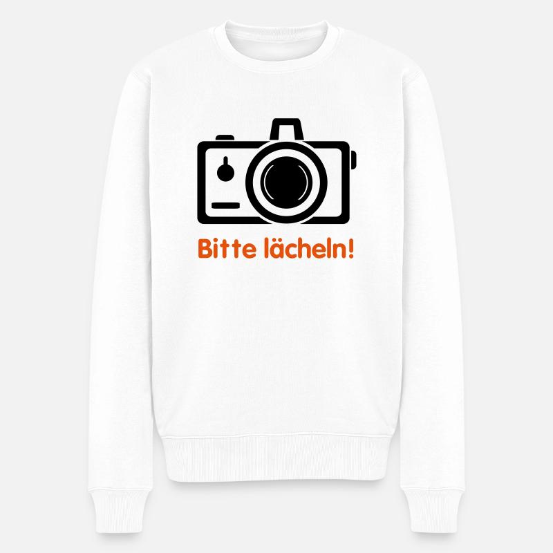 Kamera - Männer Premium Bio Pullover - Weiß