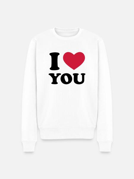 I Love You - Männer Premium Bio Pullover - Weiß