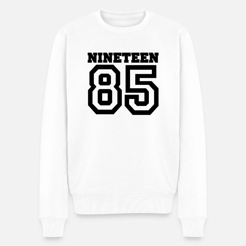 1985 - Männer Premium Bio Pullover - Weiß