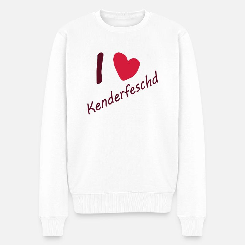I love Kenderfeschd - Männer Premium Bio Pullover - Weiß