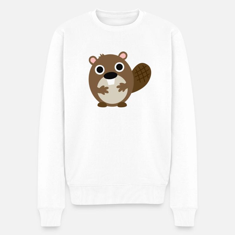 Biber - Männer Premium Bio Pullover - Weiß