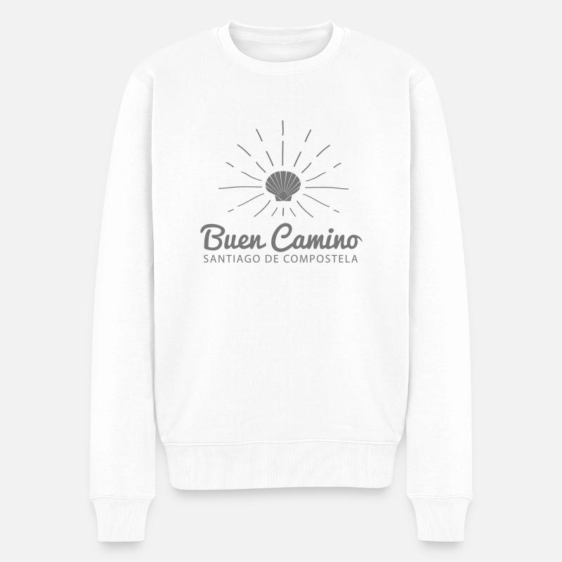 Buen Camino - Männer Premium Bio Pullover - Weiß