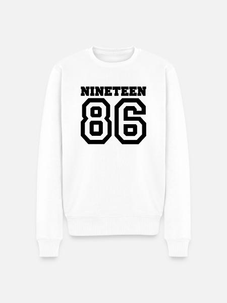 1986 - Männer Premium Bio Pullover - Weiß