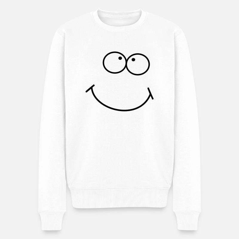 regard haut - Pull Premium bio Homme - blanc