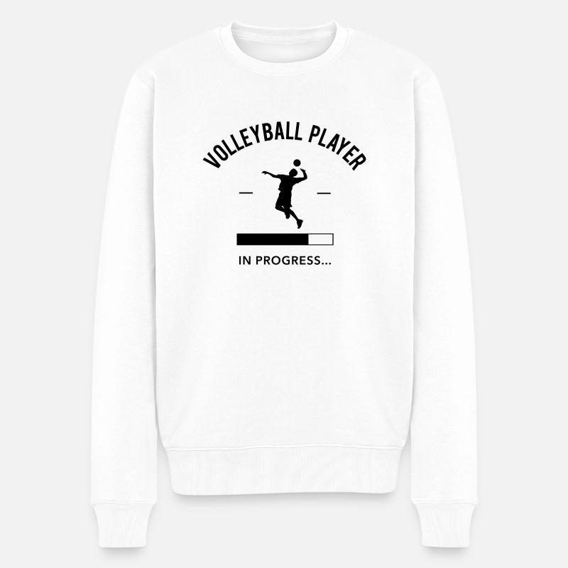Volleyball Player loading - Männer Premium Bio Pullover - Weiß