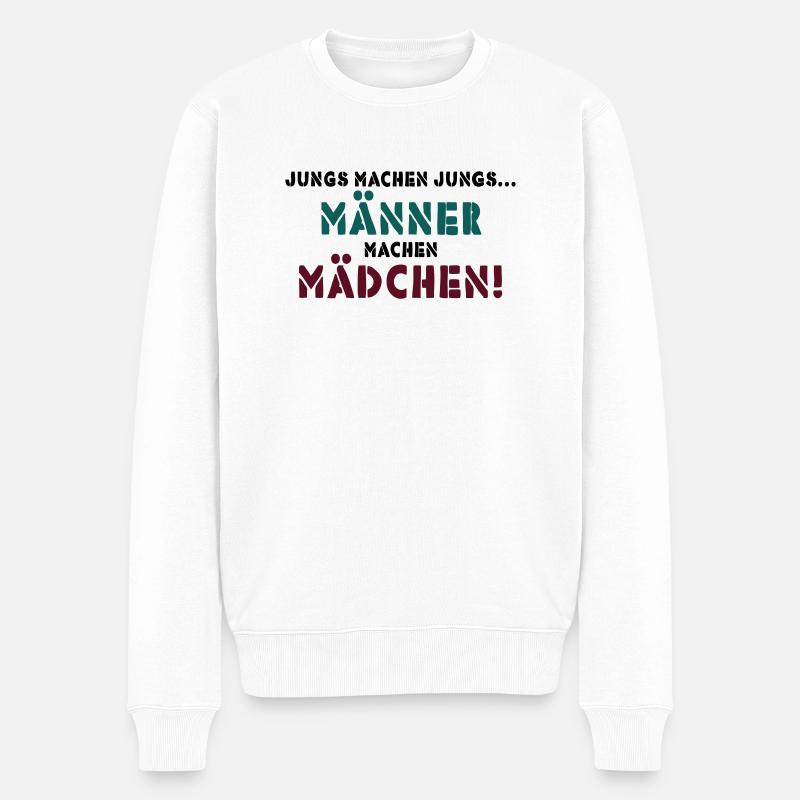 JUNGS MACHEN JUNGS - Männer Premium Bio Pullover - Weiß