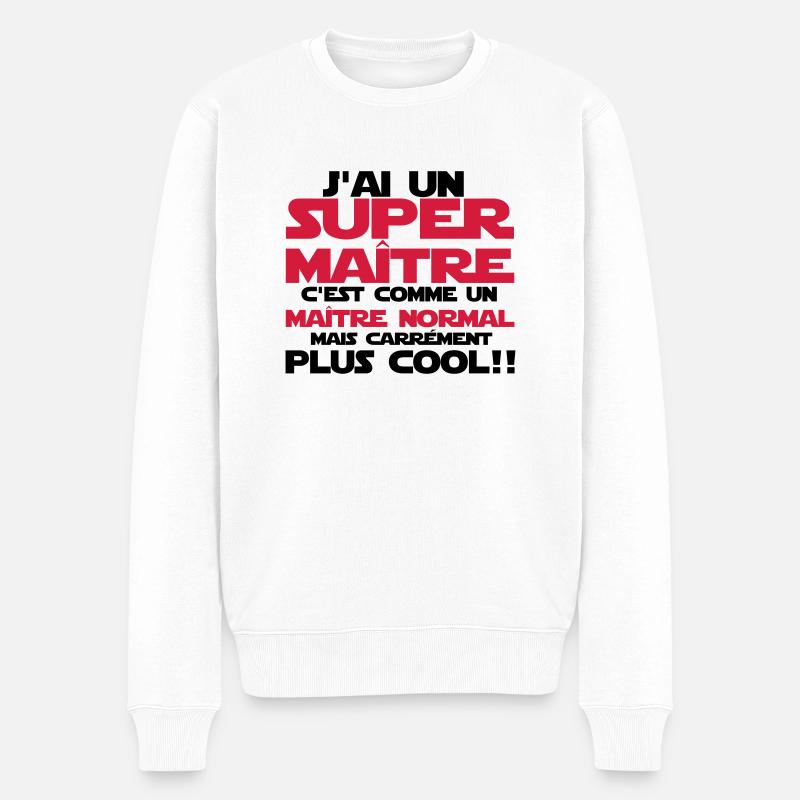 j'ai un super maître - Pull Premium bio Homme - blanc