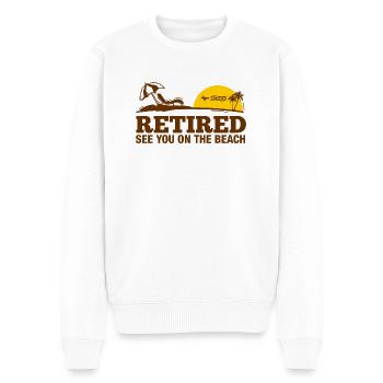 Retired see you on the beach - Pull Premium bio Homme - blanc - Devant - Thijin (182cm)