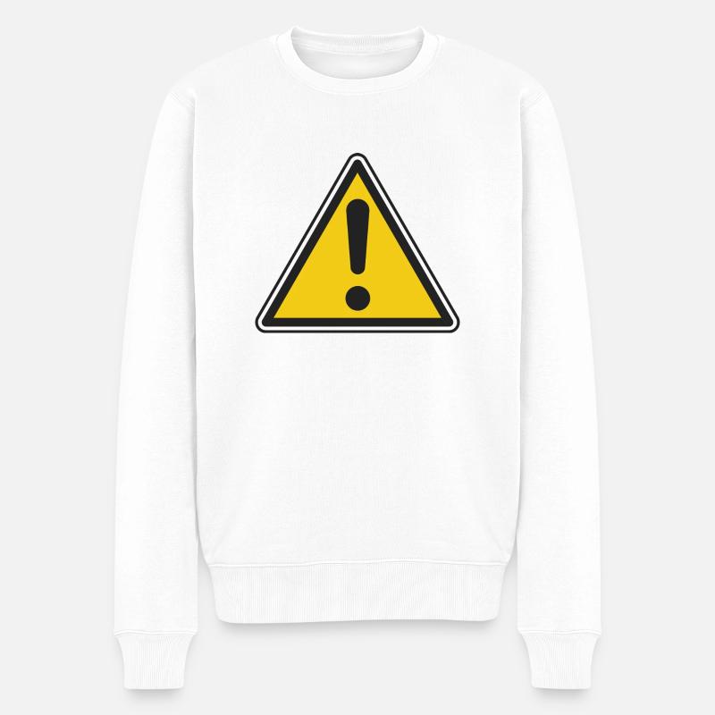 danger - Pull Premium bio Homme - blanc