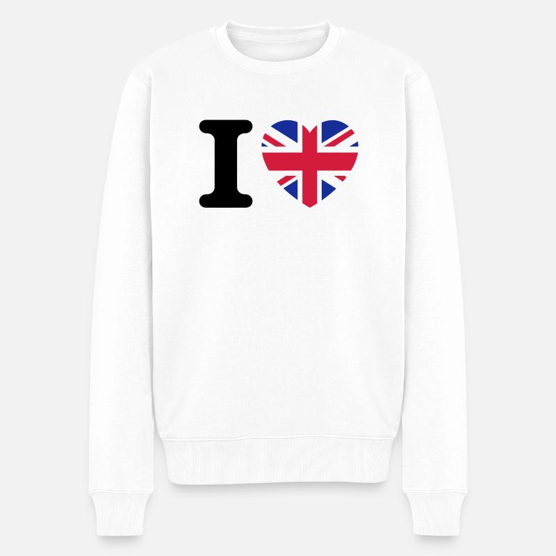 I love UK - Pull Premium bio Homme - blanc