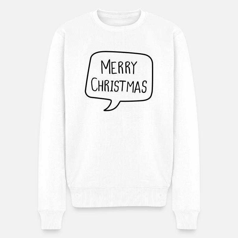 MERRY CHRISTMAS - Männer Premium Bio Pullover - Weiß