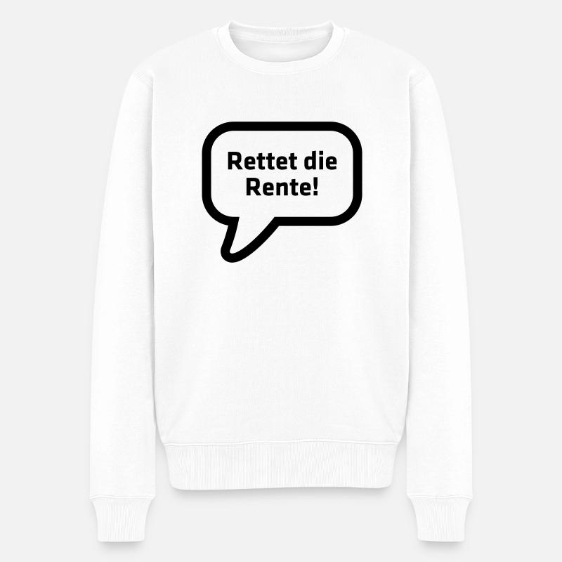 Rettet die Rente! - Männer Premium Bio Pullover - Weiß