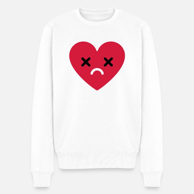 trauriges Herz emoji - Männer Premium Bio Pullover - Weiß