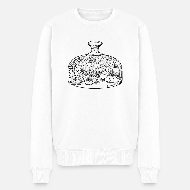 glas-glocken-leer-blumen - Männer Premium Bio Pullover - Weiß