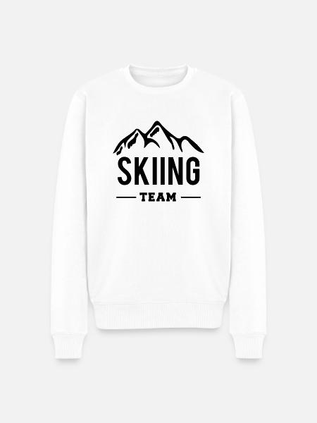 Skiing Team - Männer Premium Bio Pullover - Weiß