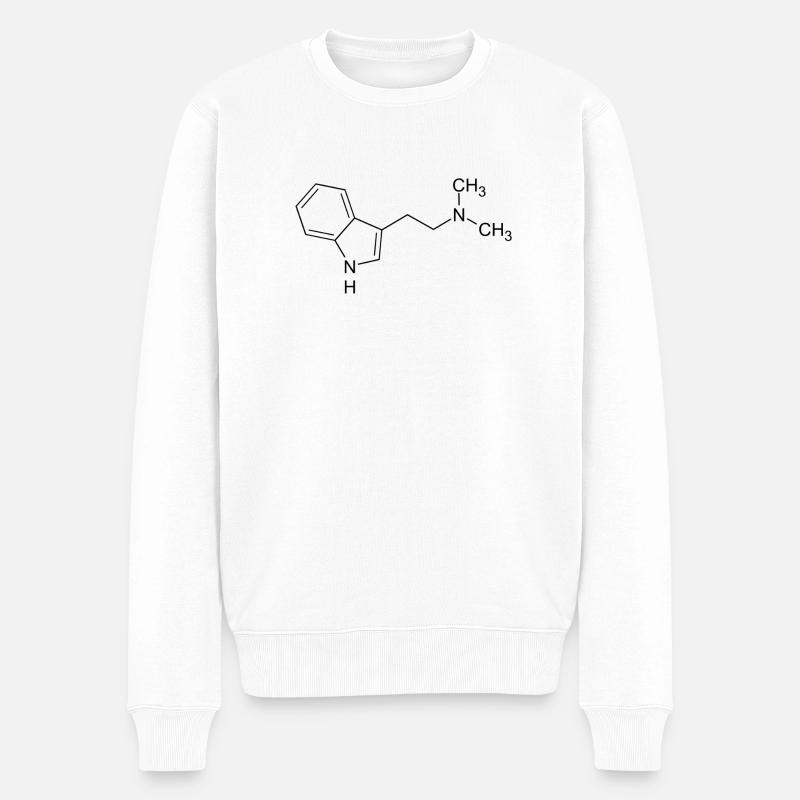 DMT dimethyltryptamine structural formula - Men's Premium Organic Jumper - white