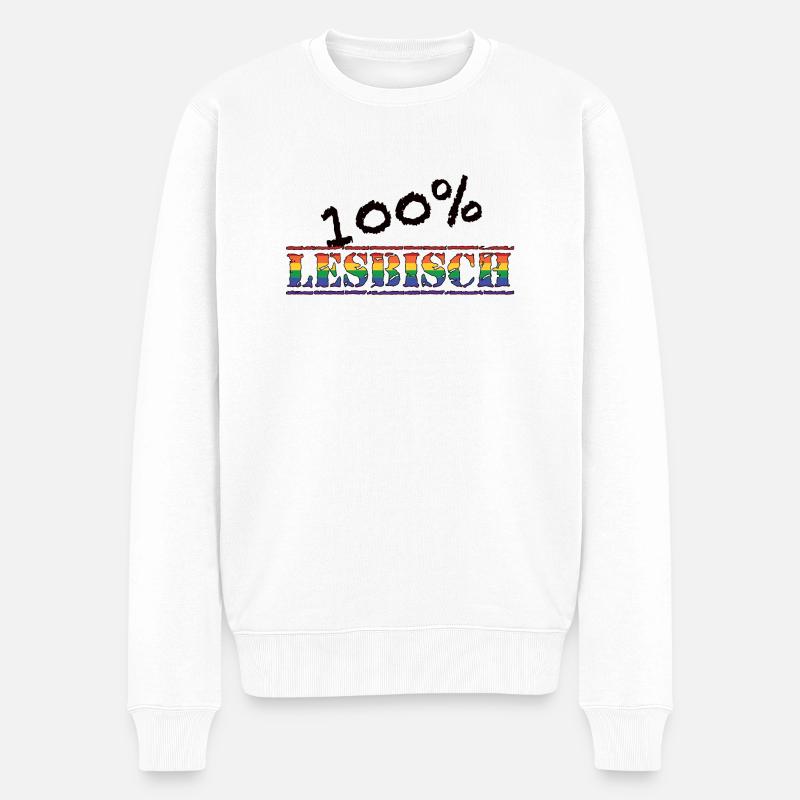 100% lesbisch 1 - Männer Premium Bio Pullover - Weiß