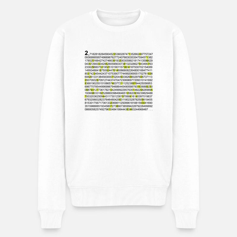 e & pi Eulersche Zahl PI - Männer Premium Bio Pullover - Weiß