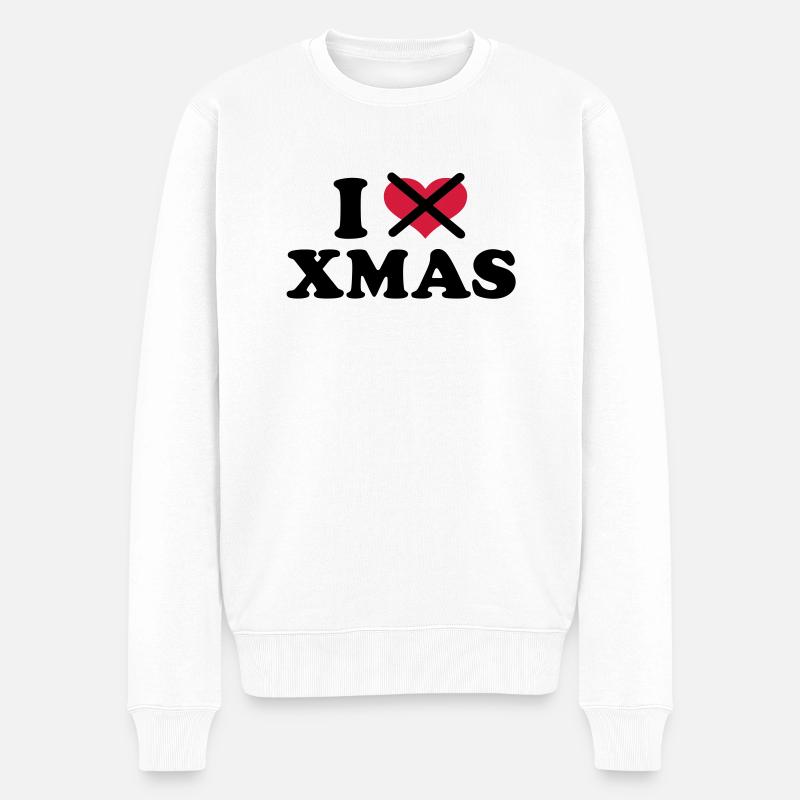I hate xmas christmas - Pull Premium bio Homme - blanc