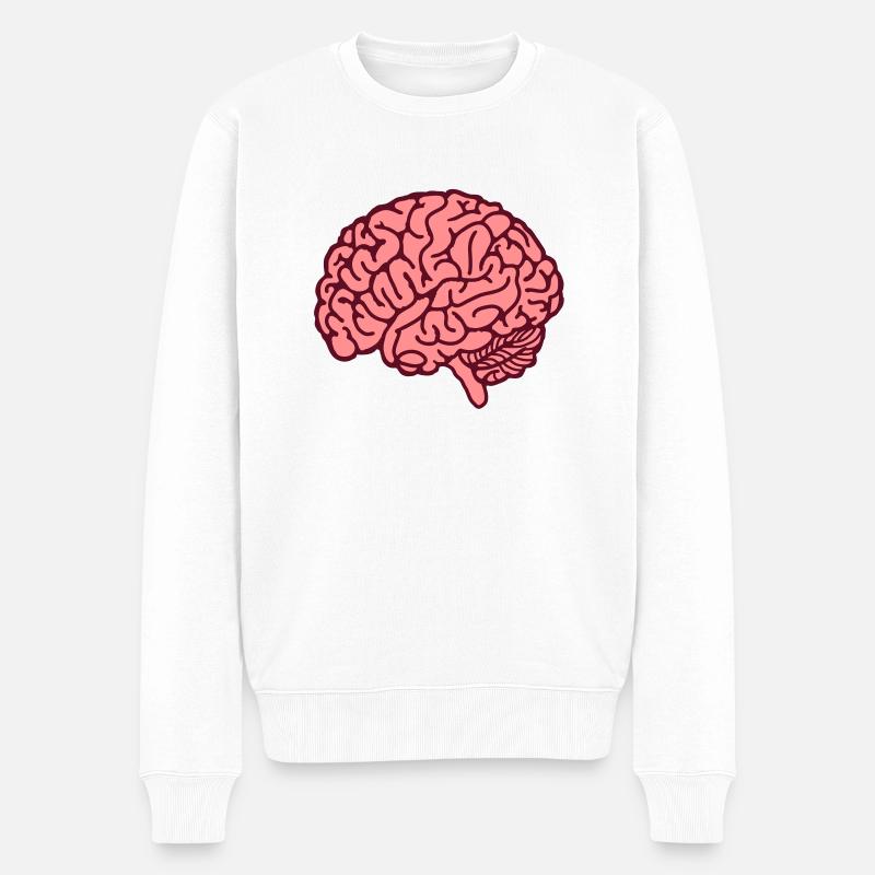 Big Brain rose - Pull Premium bio Homme - blanc