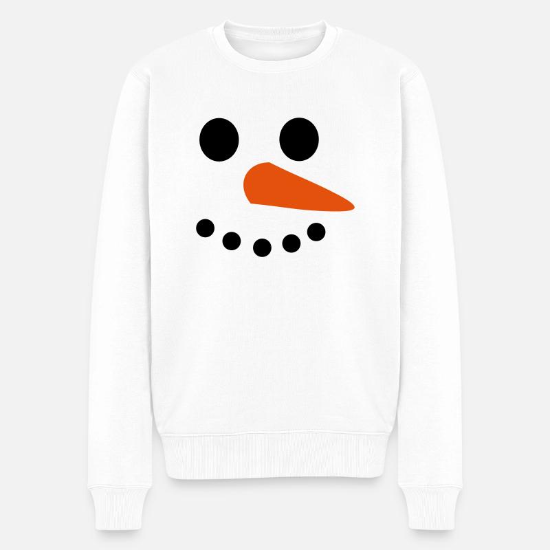 Snemand ansigt - Økologisk premium-sweatshirt til mænd - hvid