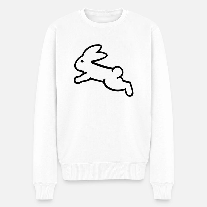 Hase - Männer Premium Bio Pullover - Weiß