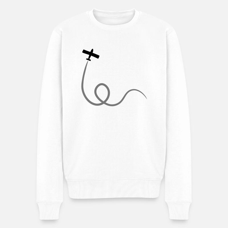 Airplane - Männer Premium Bio Pullover - Weiß