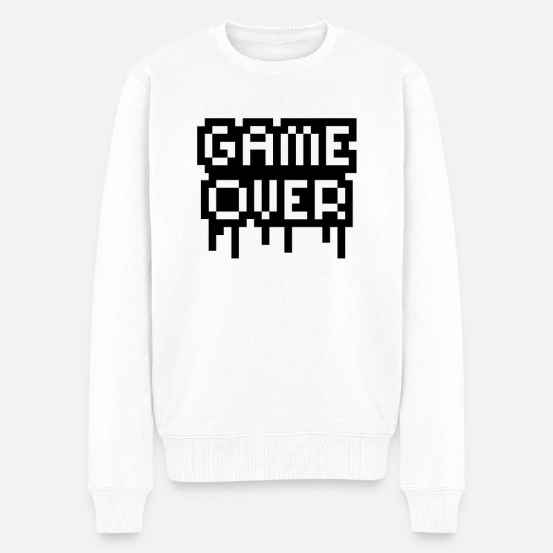 Game Over Stamp - Pull Premium bio Homme - blanc