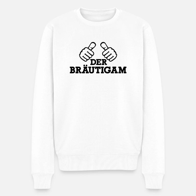 Bräutigam - Männer Premium Bio Pullover - Weiß