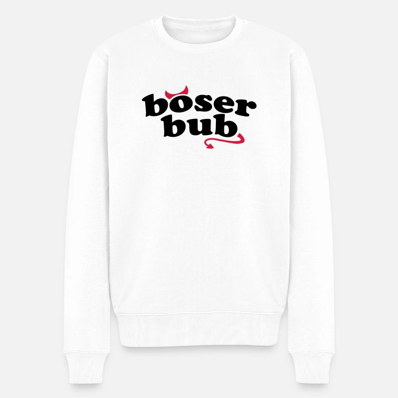 boeser_bub_1_f2 - Männer Premium Bio Pullover - Weiß