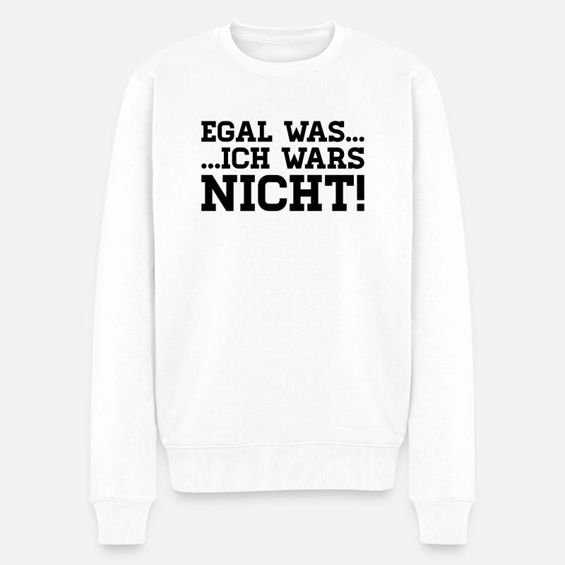 egal was - ich wars nicht! - Männer Premium Bio Pullover - Weiß
