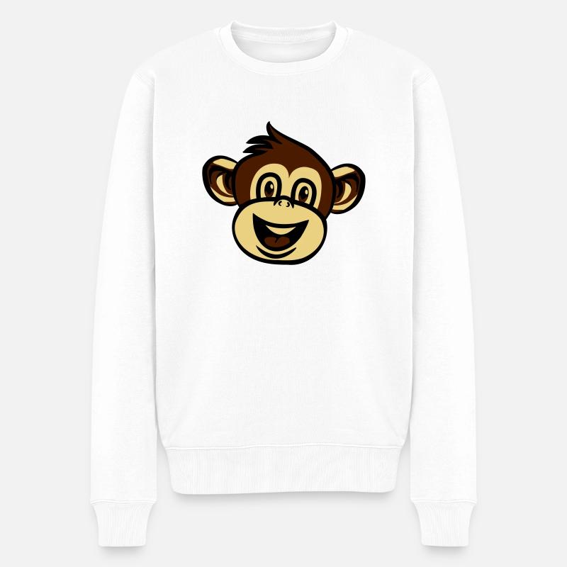 Amour drôle de singe - Pull Premium bio Homme - blanc
