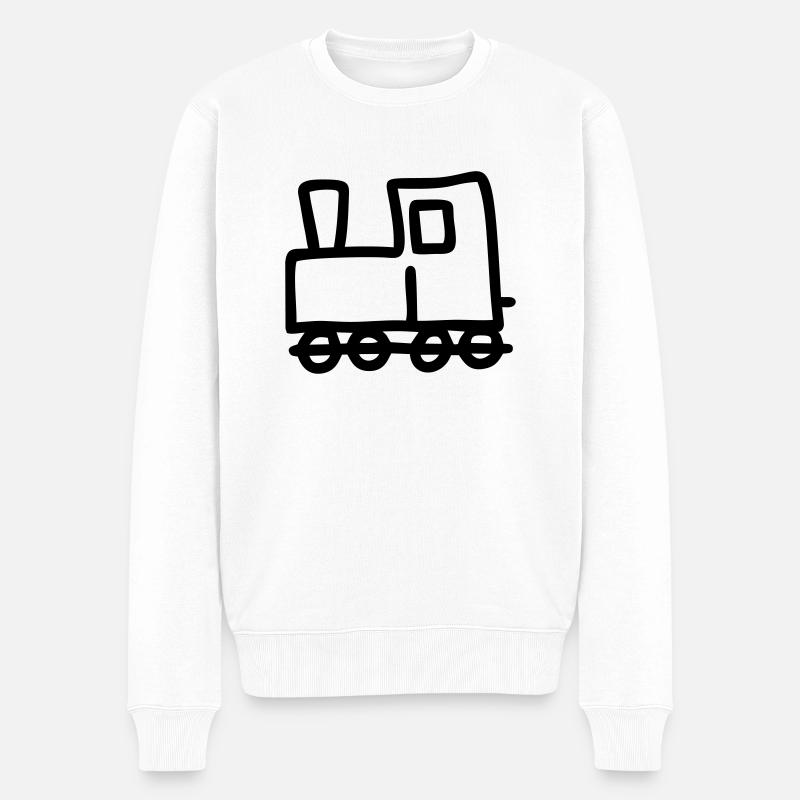 Lok - Zeichnung - Männer Premium Bio Pullover - Weiß