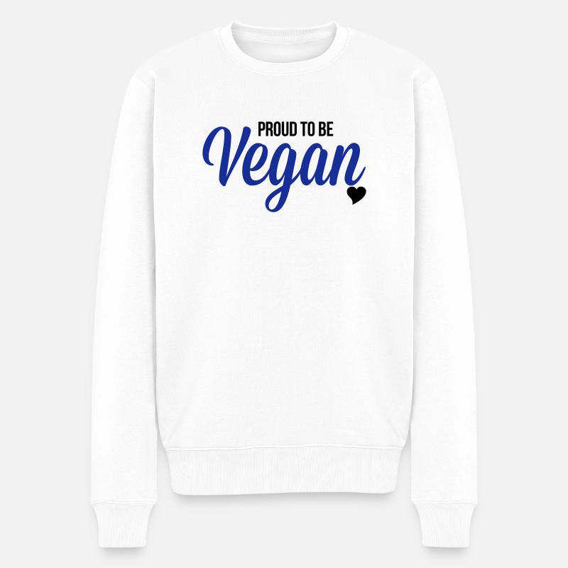 Vegan - Männer Premium Bio Pullover - Weiß