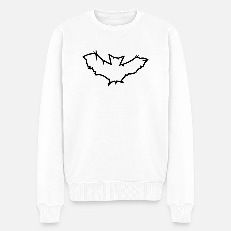 cool design mønster logo symbol bat bat lyn - Økologisk premium-sweatshirt til mænd - hvid