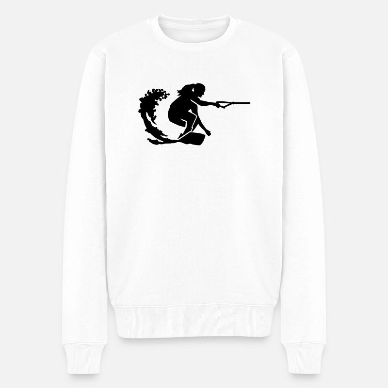 Wakeboard - Männer Premium Bio Pullover - Weiß