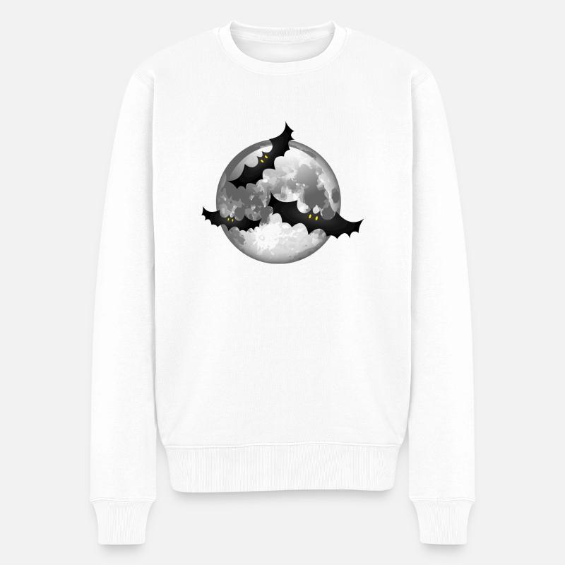 Smiley Bats - Männer Premium Bio Pullover - Weiß