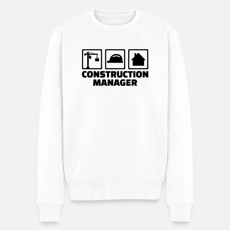 Construction manager - Men's Premium Organic Jumper - white