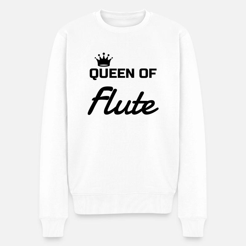 Flöte Flötist Musik Musiker Musikerin - Männer Premium Bio Pullover - Weiß